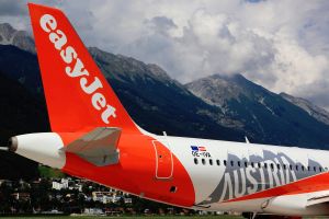 Airbus von easyJet mit OE in Innsbruck