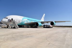 A380 für Wet Lease in Farnborough eingetroffen