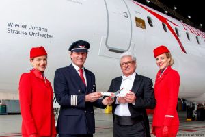 Strauss-Orchester Namenspatron für AUA Embraer OE-LWO