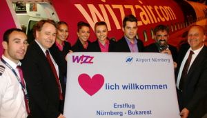 Erstflug der Verbindung Nürnberg – Bukarest von WizzAir