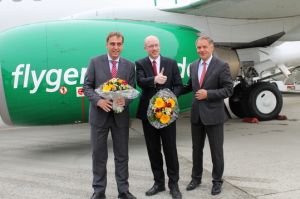 Flugzeugstationierung: A319 der Germania am Rostock-Laage 