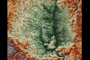 Erde in 3D aus Radardaten lässt Meteoriten-Krater erkennen