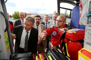 Zur Einweihung im Einsatz: "Christoph 64" in Angermünde