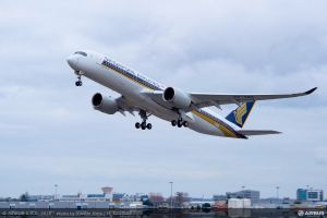 Airbus A350 XWB für Singapore Airlines in der Luft
